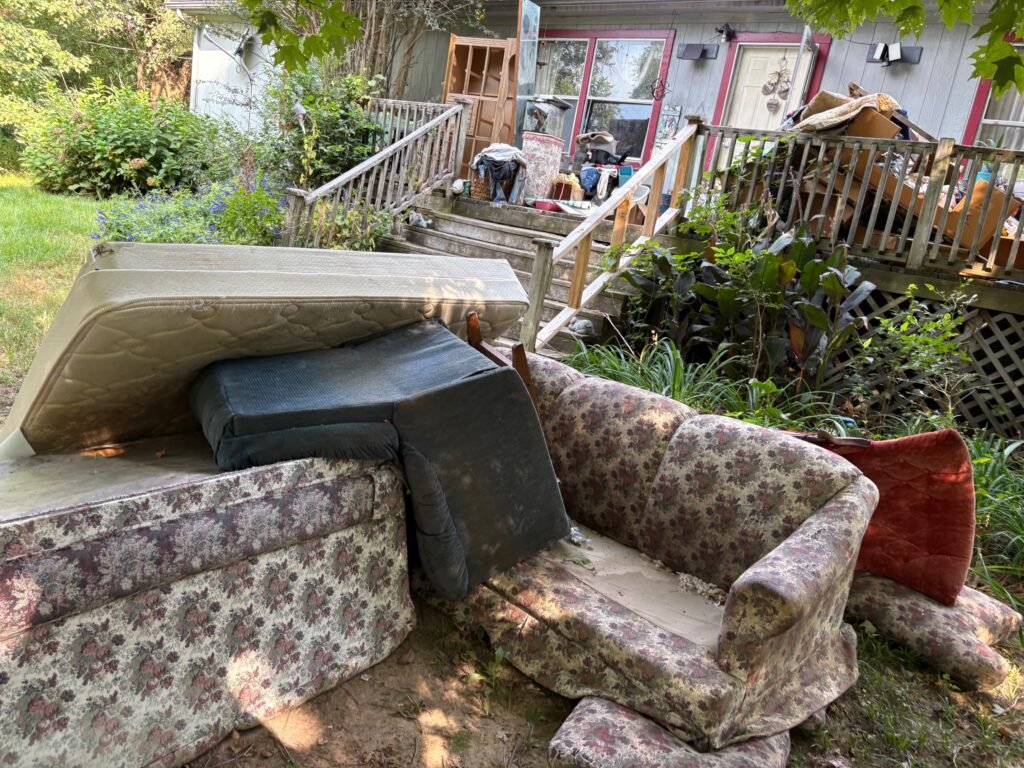 garbage in Wagoner OK waiting to be loaded into a 20 yard Dumpster
